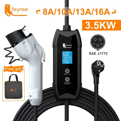 EV Portable Charger 3.5KW 16A 1-Phase