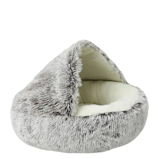 Plush Hooded Pet Bed
