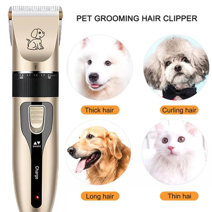 Professional Low-Noise Pet Hair Trimmer & Shaver Set
