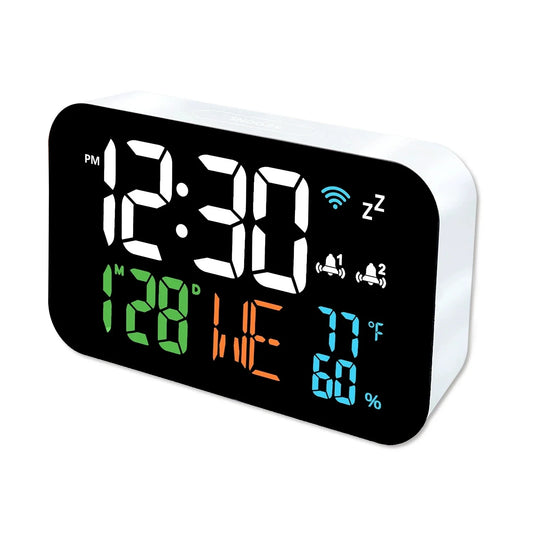 WiFi LED Desktop Clock with Thermometer & Hygrometer