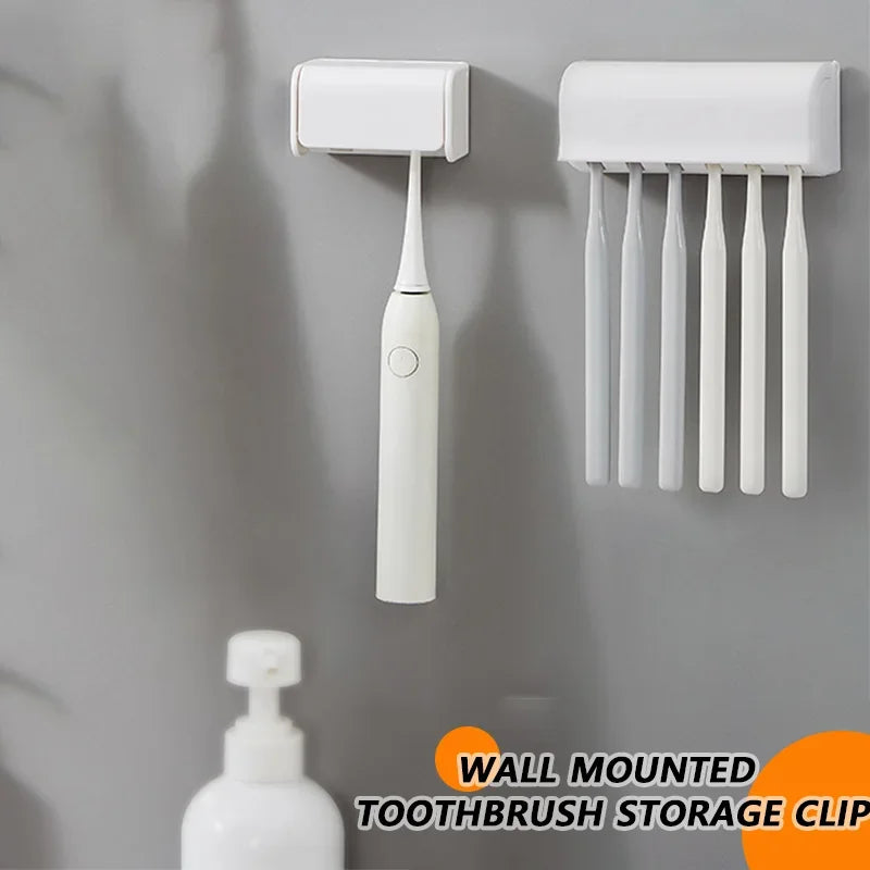 Six-Hole Adhesive Toothbrush Holder – Detachable & Washable