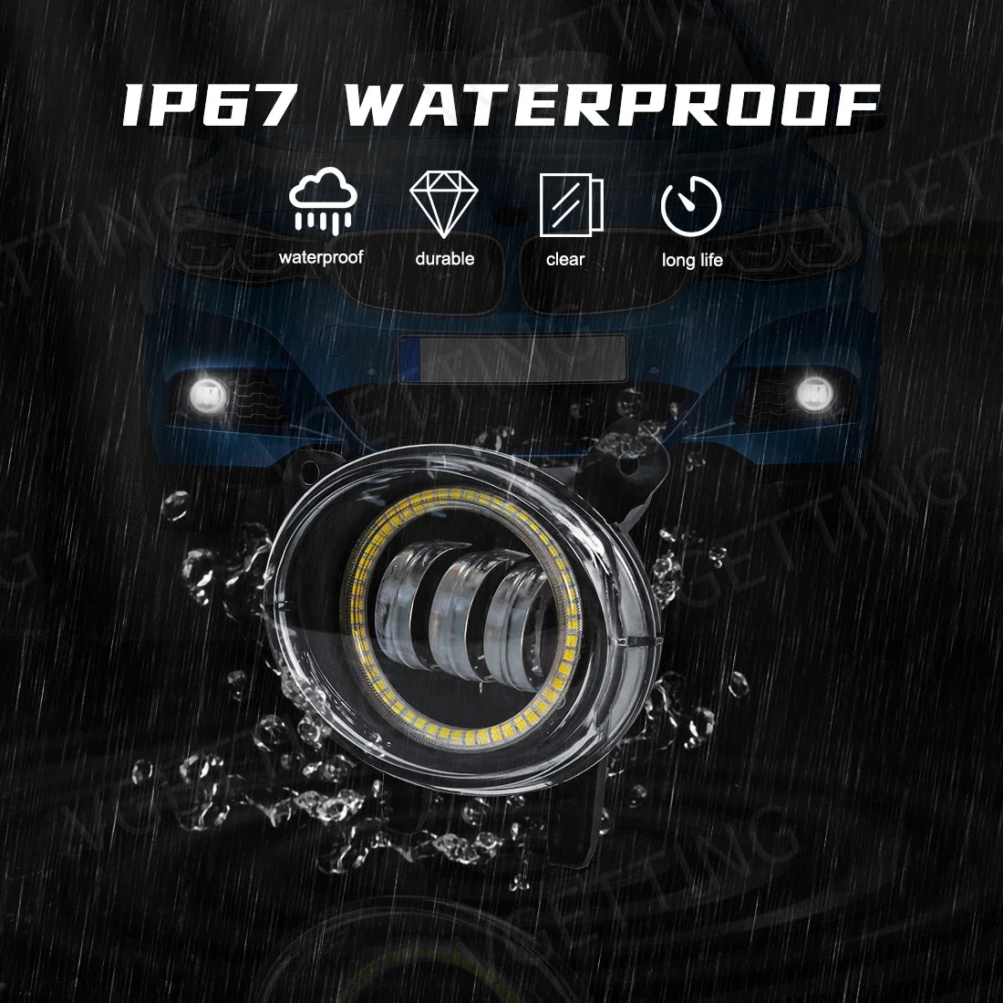 2PCS LED Angel Eye Fog Lamps
