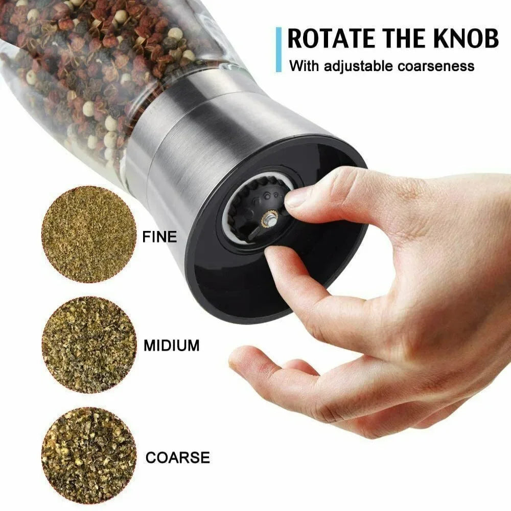 180/200ML Pepper Grinder Stainless Steel Glass Spice Bottle