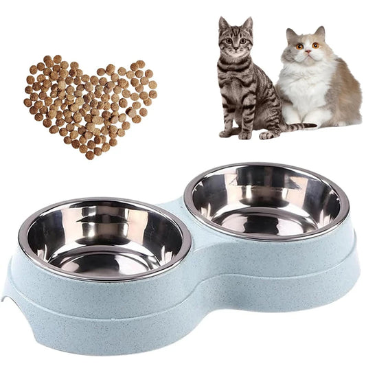 Double Stainless Steel Pet Bowl
