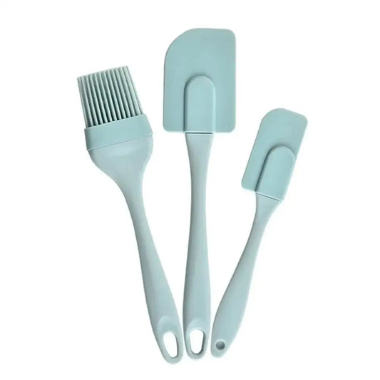 3pcs Non-Stick Silicone Spatula & Oil Brush Set