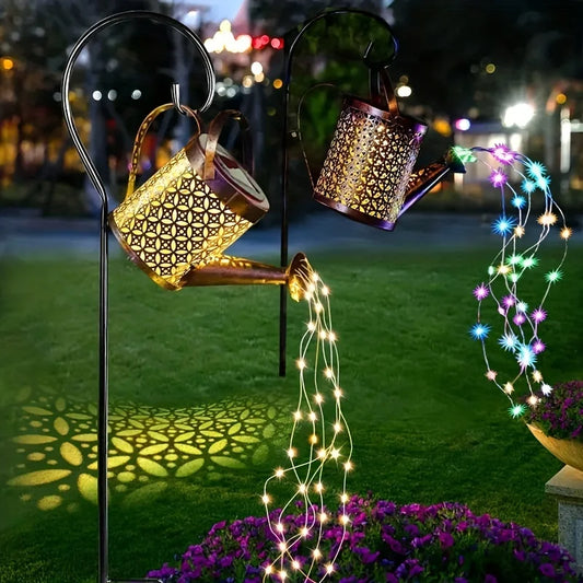 Retro Metal Solar Lantern & Watering Can Light
