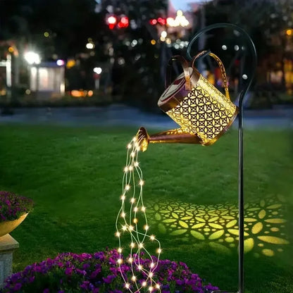 Retro Metal Solar Lantern & Watering Can Light
