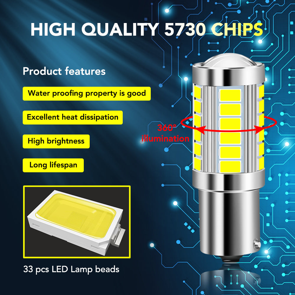 1PC BA15S P21W 1156 LED Reverse Light Bulb