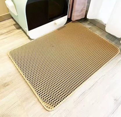 Waterproof Double Layer Cat Litter Mat – Honeycomb Litter Trapping Mat for Cats