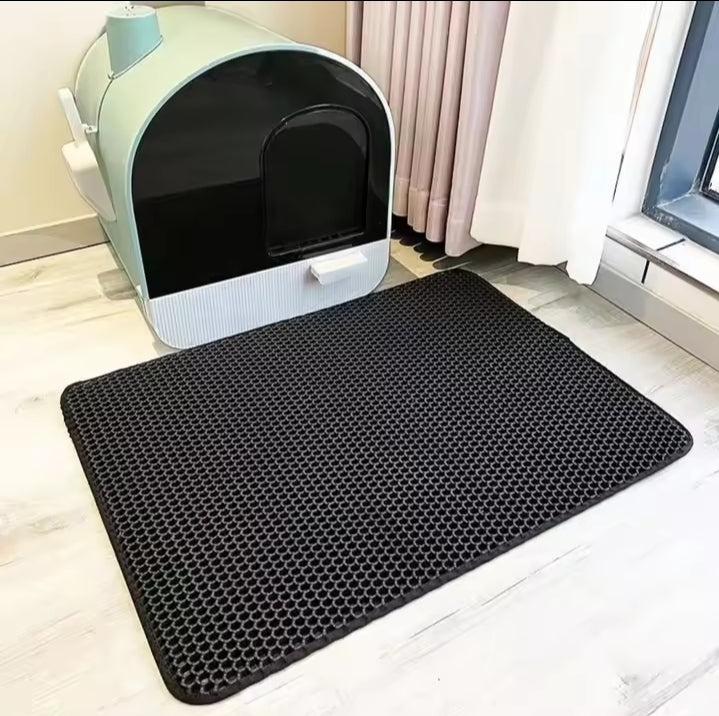 Waterproof Double Layer Cat Litter Mat – Honeycomb Litter Trapping Mat for Cats