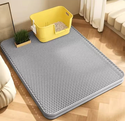 Waterproof Double Layer Cat Litter Mat – Honeycomb Litter Trapping Mat for Cats